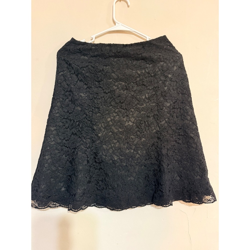 Ann Taylor Black Lace Skirt Women Size‎ 0P Whimsigoth Gothglam Dark Feminine